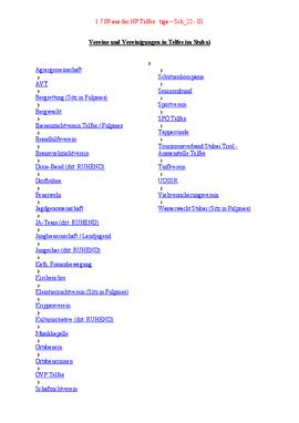 Vereine in Telfes-Liste Gemeinde per 2009