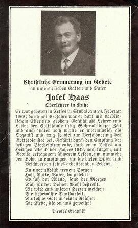 Haas Josef Oberlehrer Telfes