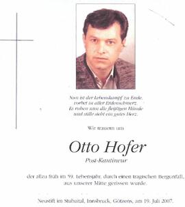 Hofer Otto Postkantineur Neustift