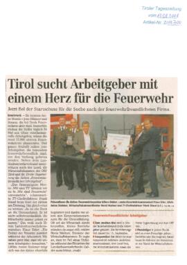 Tirol sucht Arbeitgeber mit einem Herz für die Feuerwehr
