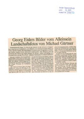 Georg Eislers Bilder vom Alleinsein, Landschaftsfotos von Michael Gärtner