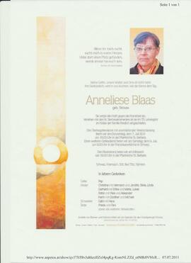 Blaas Anneliese, geb. Strauss, im 75. Lebensjahr