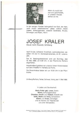 Kraler Josef, Bauer beim Koandl, im 81. Lebensjahr