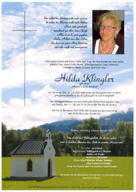 Klingler Hilda, geb. Klotz, Altbäuerin beim Restihof