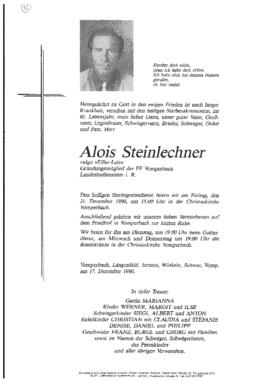 Steinlechner Alois, vulgo Tiller Luis, im 61. Lebensjahr