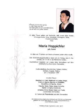 Hoppichler Maria, geb. Purner, im 73. Lebensjahr