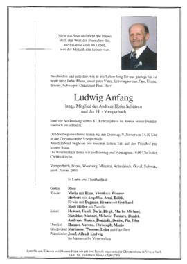 Anfang Ludwig, im 87. Lebensjahr