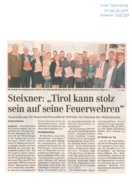 Steixner: Tirol kann stolz sein auf seine Feuerwehren