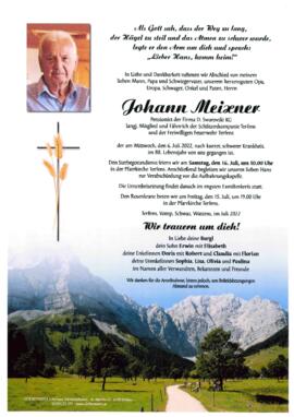 Meixner Johann, im 88. Lebensjahr