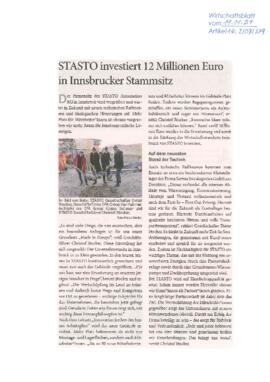 STASTO investiert 12 Millionen Euro in Innsbrucker Stammsitz