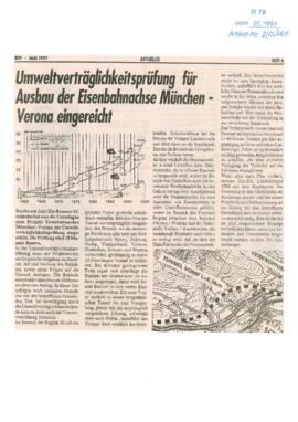 Umweltverträglichkeitsprüfung für Ausbau München - Verona