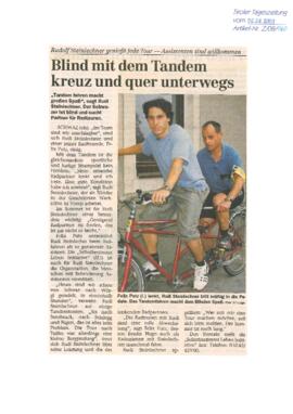 Blind mit dem Tandem kreuz und quer unterwegs - Felix Putz und Rudi Steinlechner