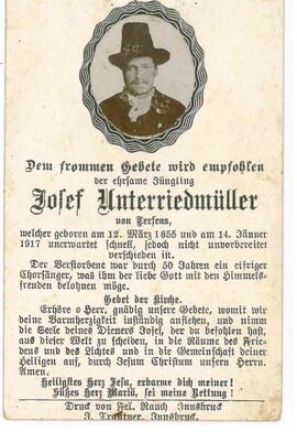 Unterriedmüller Josef, lediger Knecht