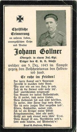 Gollner Johann, Obergefreiter