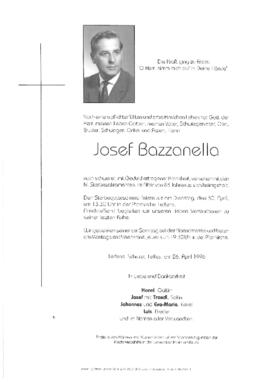 Bazzanella Josef, Schuhmachermeister, im 83. Lebensjahr