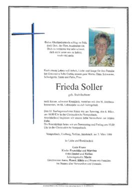 Soller Frieda, geb. Steinlechner, im 66. Lebensjahr