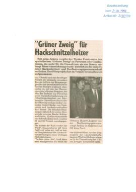 "Grüner Zweig" für Hackschnitzelheizer