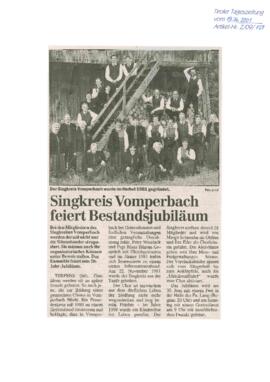 Singkreis Vomperbach feiert Bestandsjubiläum