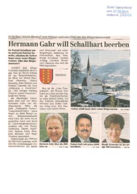 Hermann Gahr will Schallhart beerben