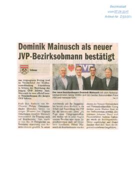 Dominik Mainusch als neuer JVP-Bezirksobmann bestätigt
