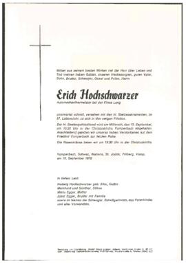 Hochschwarzer Erich, Automechanikermeister, im 57. Lebensjahr