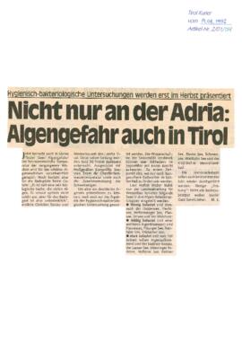 Nicht nur an der Adria: Algengefahr auch in Tirol