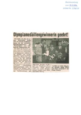 Olypiamedaillengewinnerin geehrt - Helga Erhart