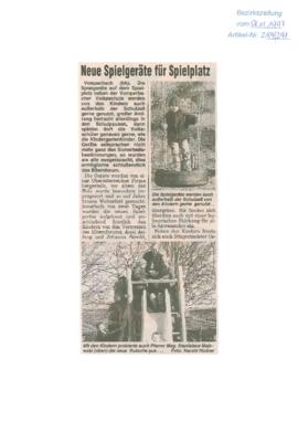 Neue Spielgeräte für Spielplatz