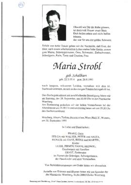 Strobl Maria, geb. Schallhart, im 78. Lebensjahr