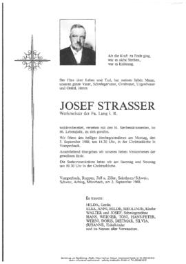 Strasser Josef, Werkmeister, im 86. Lebensjahr