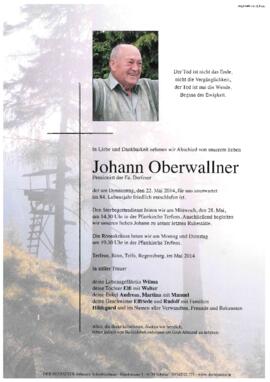 Oberwallner Johann, im 84. Lebensjahr