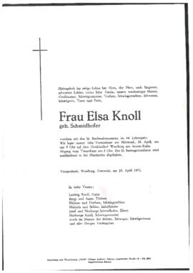 Knoll Elsa, geb. Schmidhofer, im 44. Lebensjahr