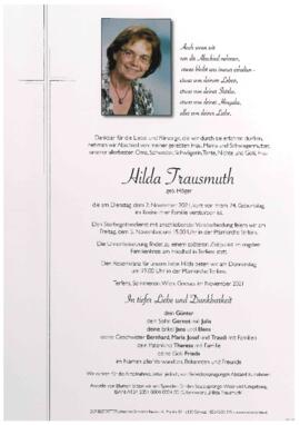 Trausmuth  Hilda, geb. Höger, im 74. Lebensjahr