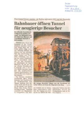 Bahnbauer öffnen Tunnel für neugierige Besucher