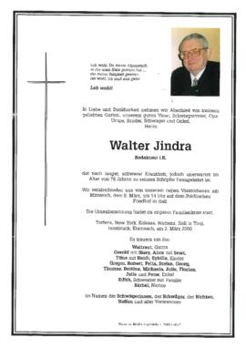 Jindra Walter, Redakteur i.R., im 78. Lebensjahr