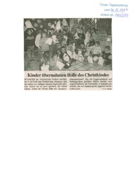 Kinder übernahmen Rolle des Christkindes