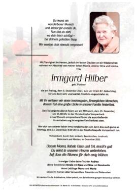 Hilber Irmgard, geb. Plattner, im 87. Lebensjahr