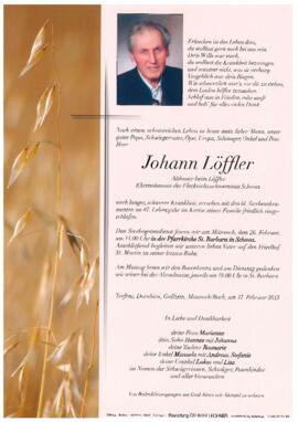 Löffler Johann, Altbauer beim Löffler, im 87. Lebensjahr