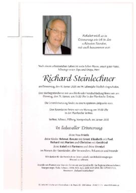 Steinlechner Richard, Gastwirt, im 94. Lebensjahr