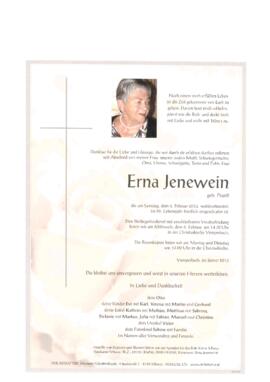 Jenewein Erna, geb. Prantl, im 82. Lebensjahr