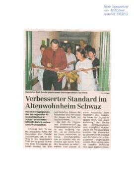 Verbesserter Standard im Altenwohnheim Schwaz