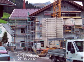 Aufbau des Dachstuhles am Gemeindehaus