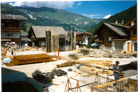 Bau des neuen Gemeindehauses im Frühjahr 1997