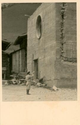 Sprengung der Dollfußkirche in Hintertux 1940