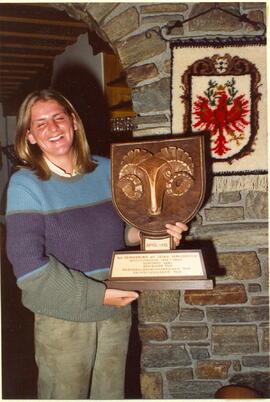 Ehrung von Elisabeth Kirchler für Erfolge im Weltcup 1982/83