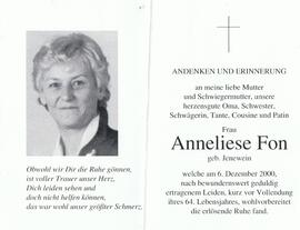 Anneliese Fon, geb. Jenewein, im 64. Lebensjahr