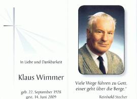 Klaus Wimmer, im 81. Lebensjahr