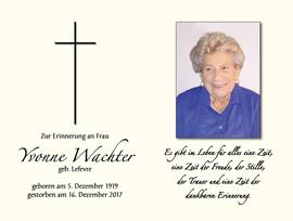 Yvonne Wachter, geb. Lefevre, im 99. Lebensjahr