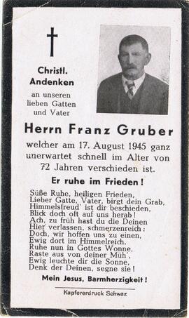 Franz Gruber, im 72. Lebensjahr