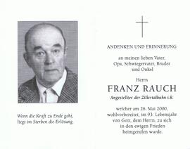 Franz Rauch, im 93. Lebensjahr